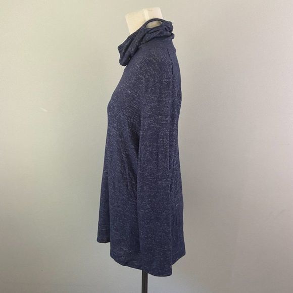 NWT BOBEAU Blue Cowl Neck Built-In Face Mask Sweat - Picture 4 of 11